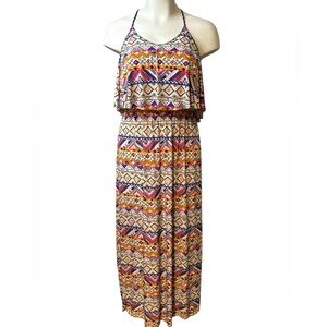 West Loop Maxi Dress XL Boho Tribal Aztec Print Sleeveless Flowy Summer Beach